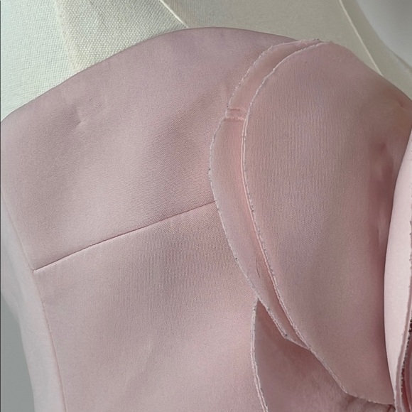 Badgley Mischka Rosette Scuba Strapless Gown, 8 - Picture 8 of 16